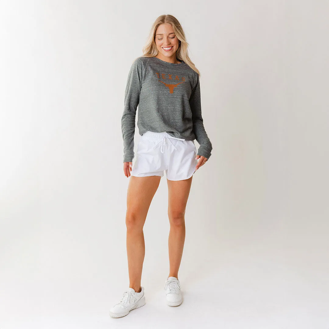 Texas Graphic Campus Crew, Heather Grey earth shade