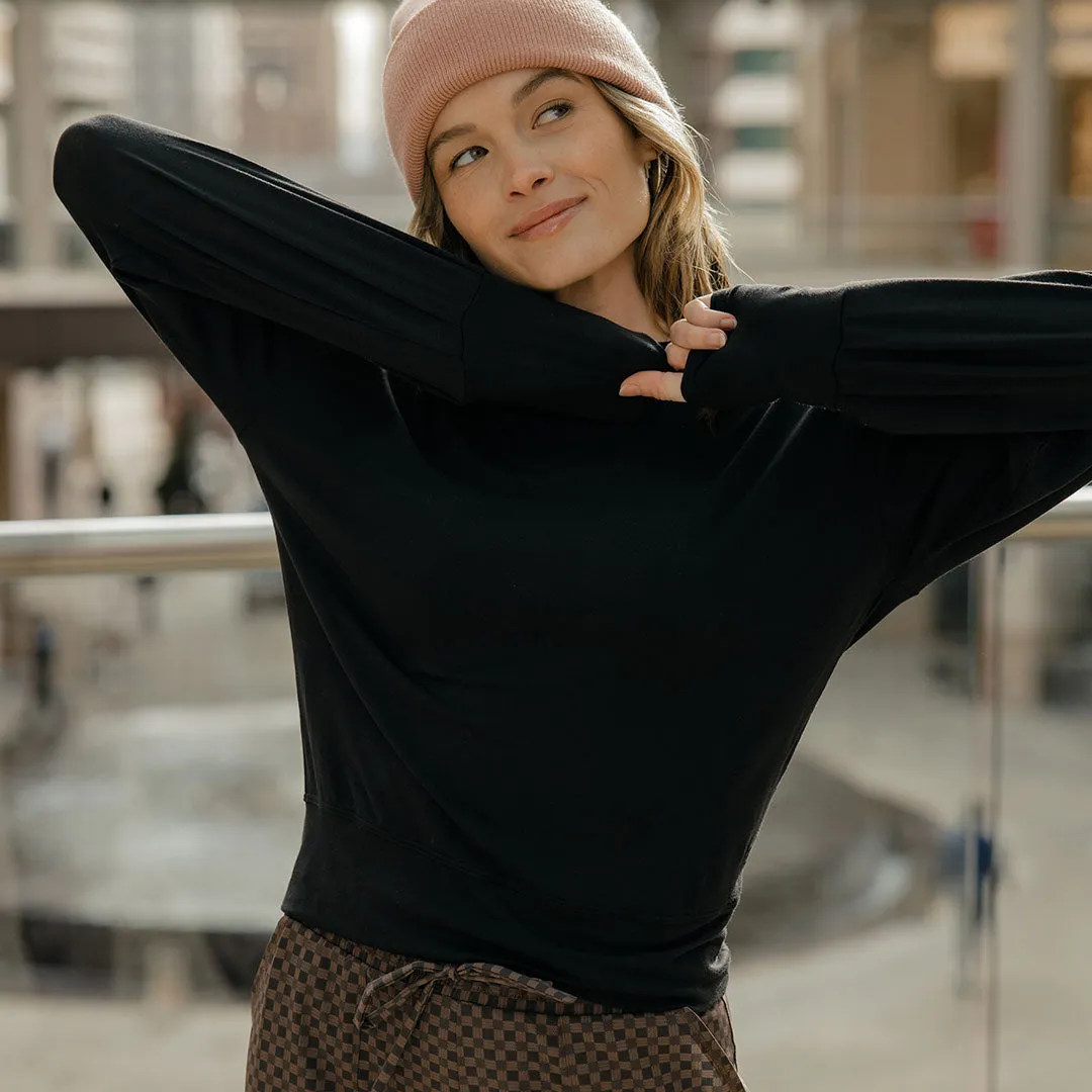 The Coco Long Sleeve, Bamboo Black warm mesh
