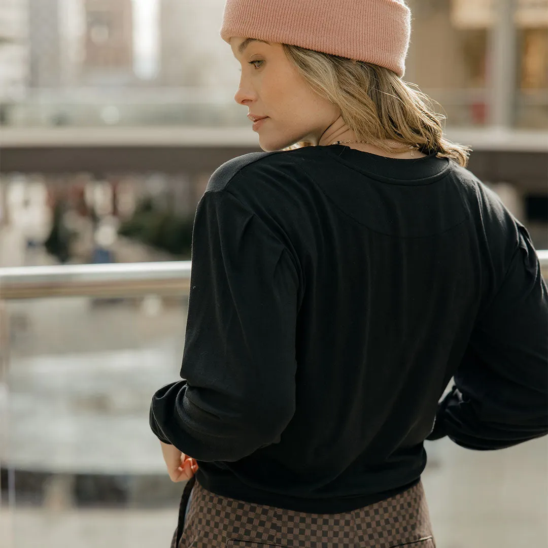 The Coco Long Sleeve, Bamboo Black warm mesh