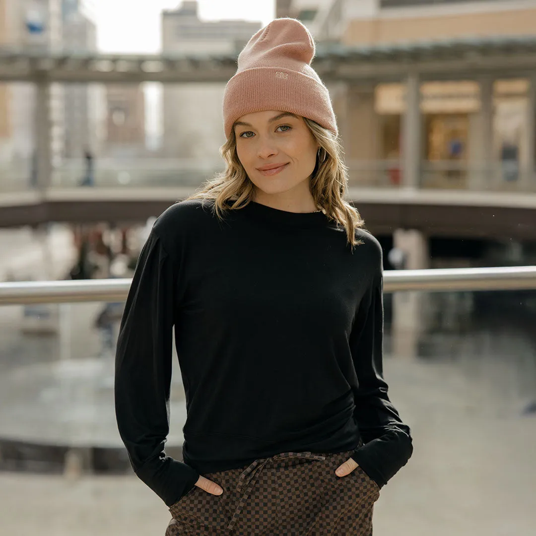 The Coco Long Sleeve, Bamboo Black warm mesh