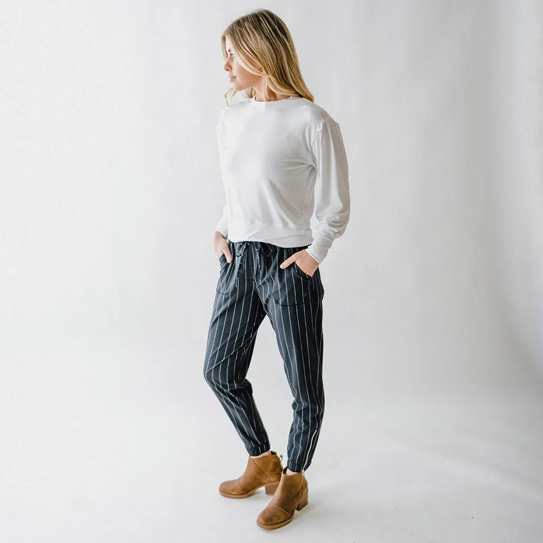 The Coco Long Sleeve, Bamboo White collar safe