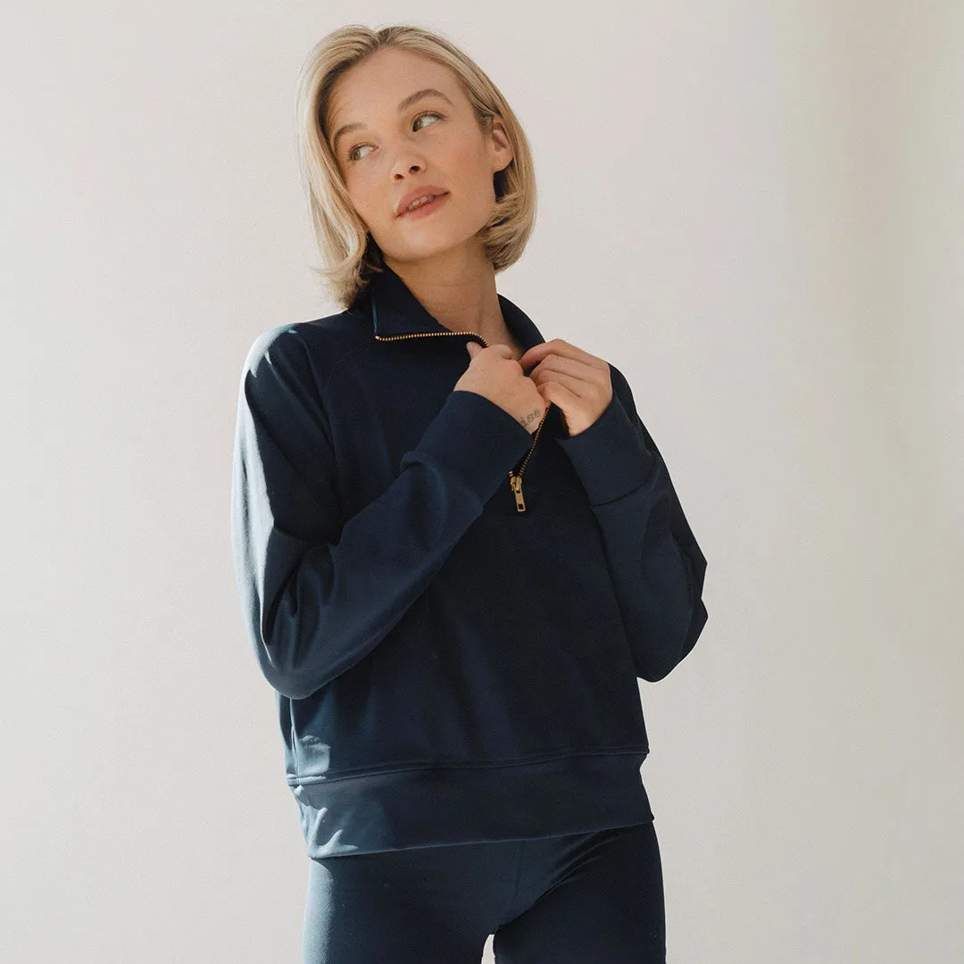 The Gotta Run 1/4 Zip, Navy early spring