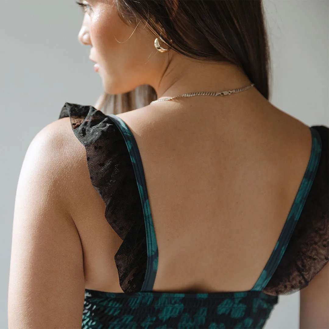 The Lady One-Piece, Sea Petal bold look