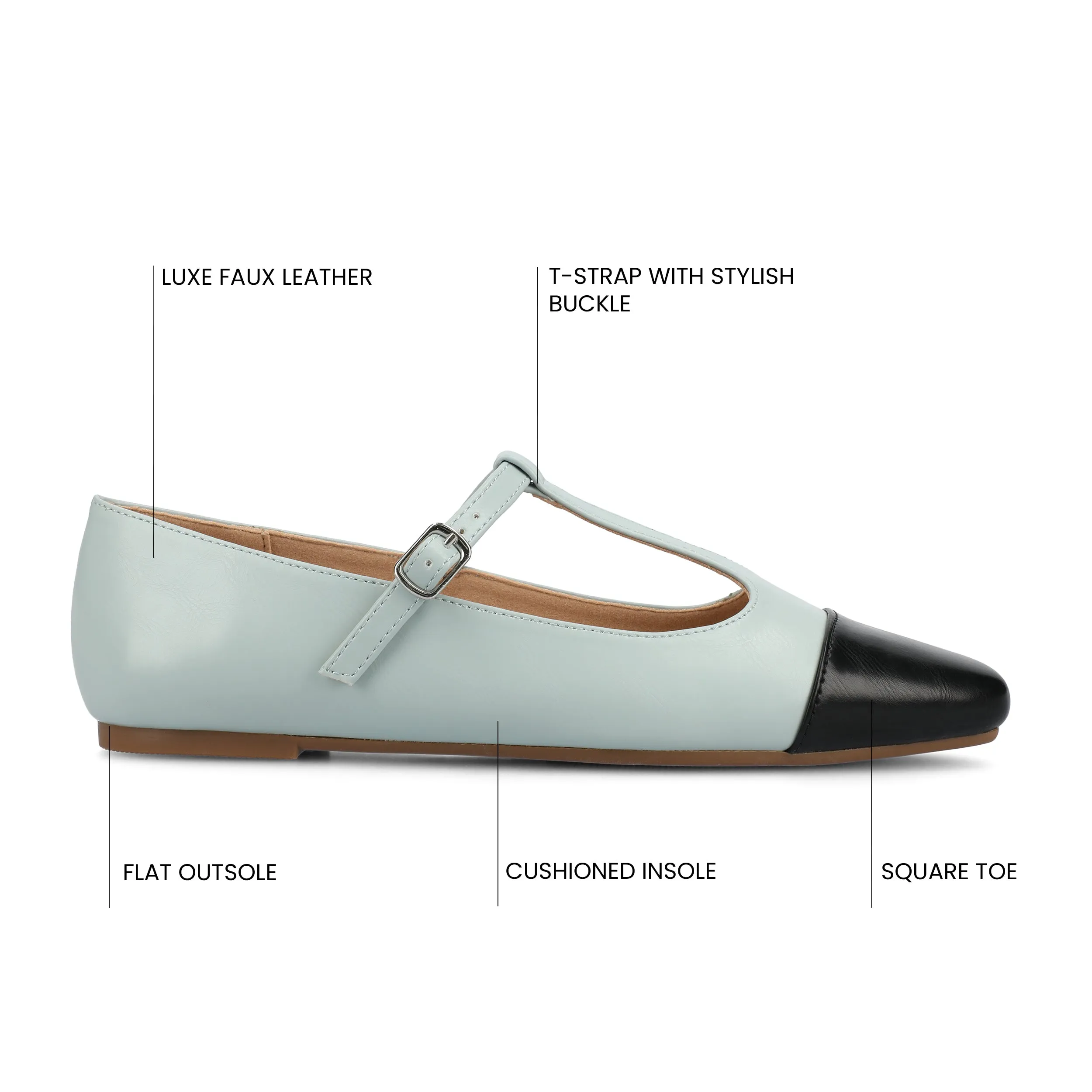 THEAH T-STRAP BALLET FLATS mind ease