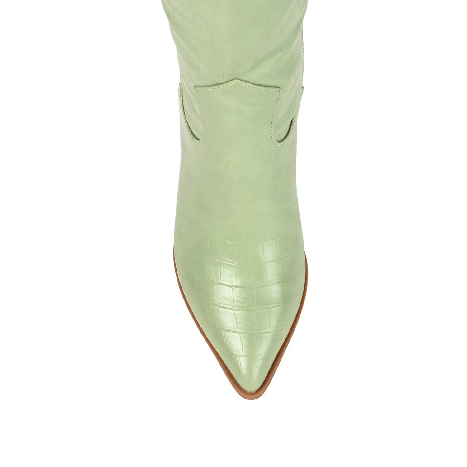 THERESE COWGIRL BOOTS IN CROCO suede touch