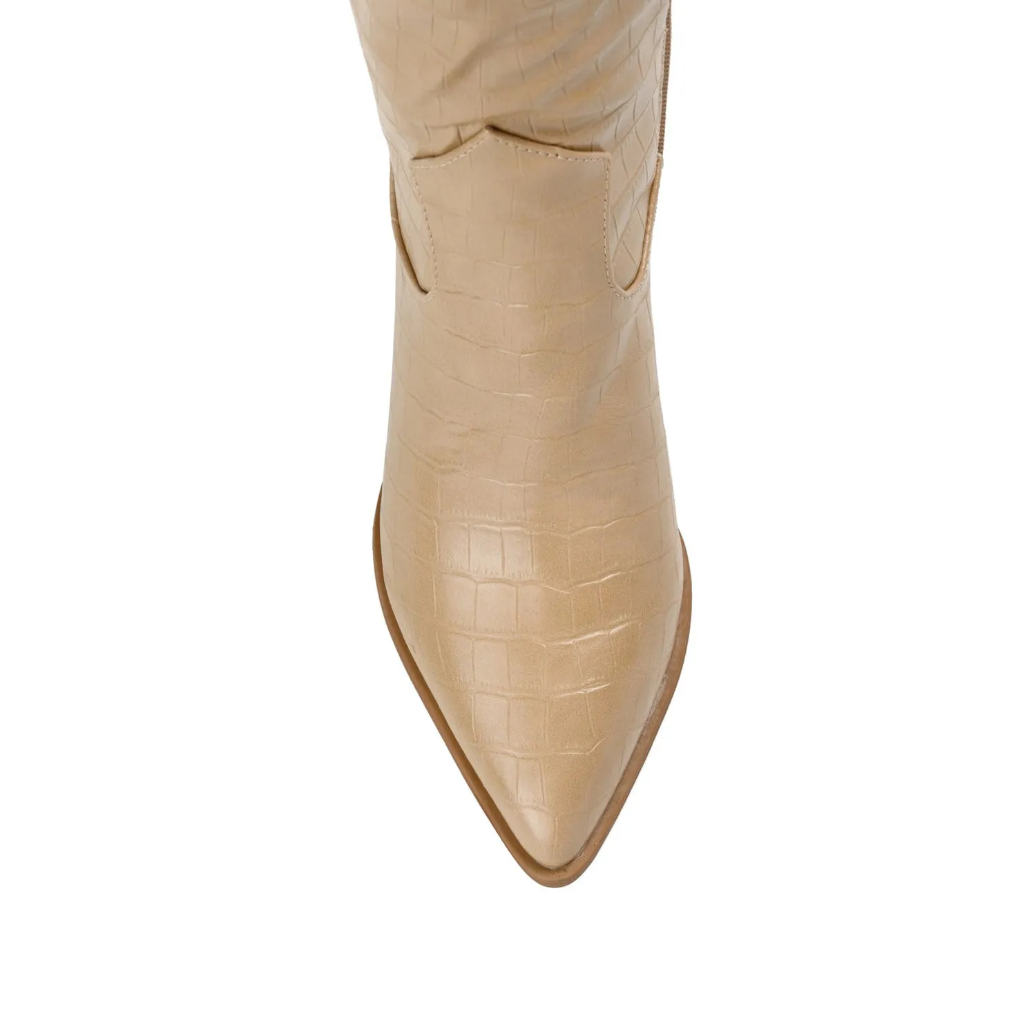 THERESE COWGIRL BOOTS IN CROCO suede touch