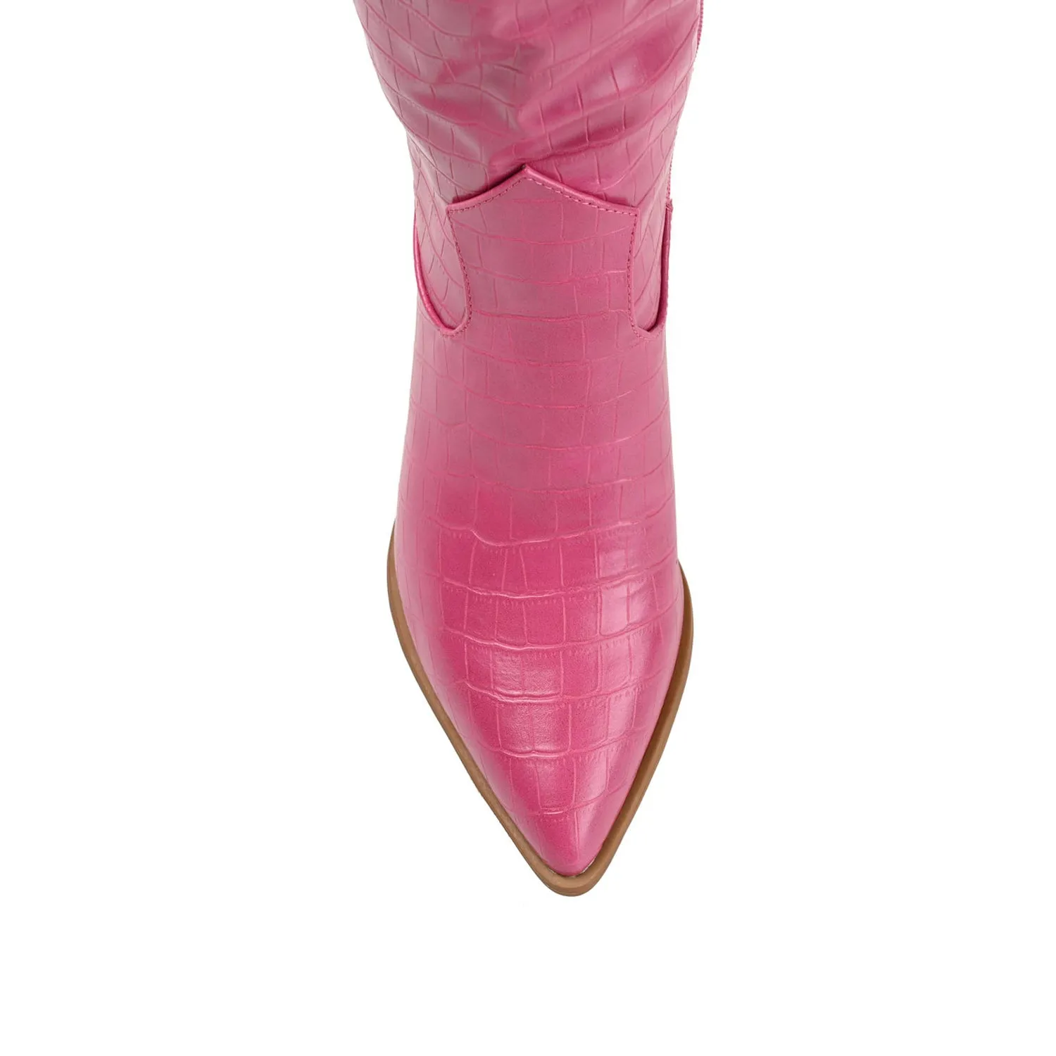 THERESE COWGIRL BOOTS IN CROCO suede touch