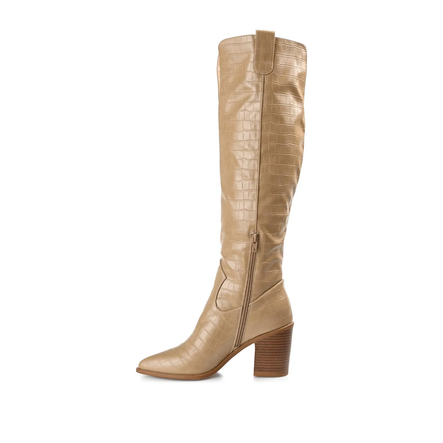 THERESE COWGIRL BOOTS IN CROCO suede touch