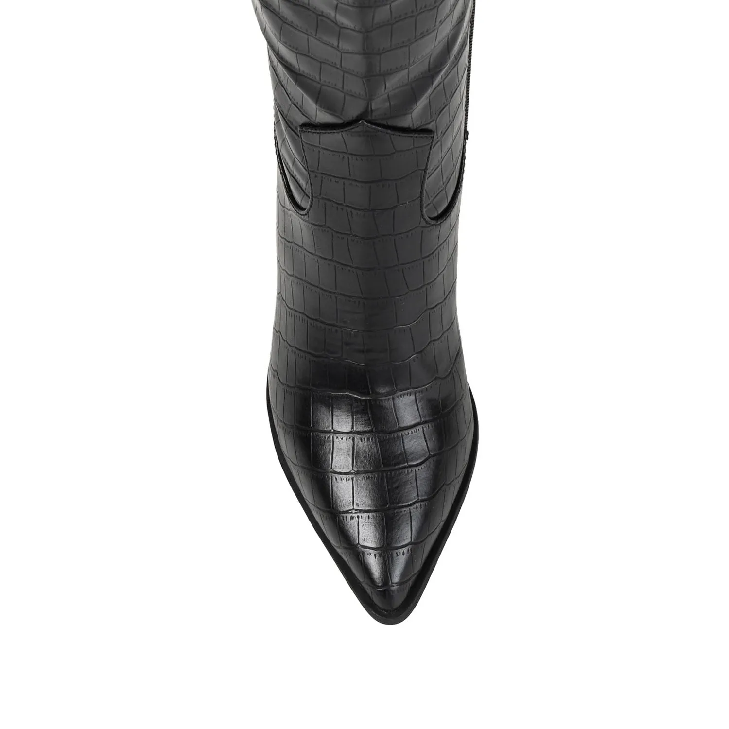 THERESE COWGIRL BOOTS IN CROCO suede touch