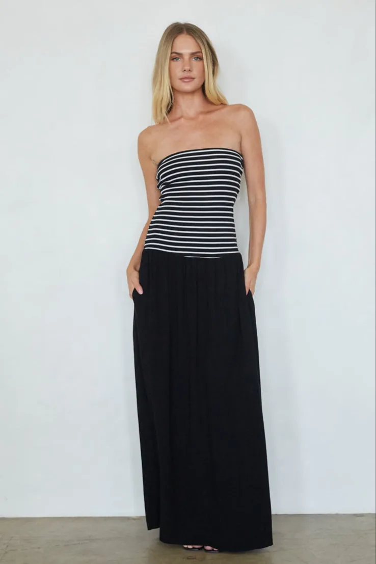 Toni Striped Maxi Dress cotton skin
