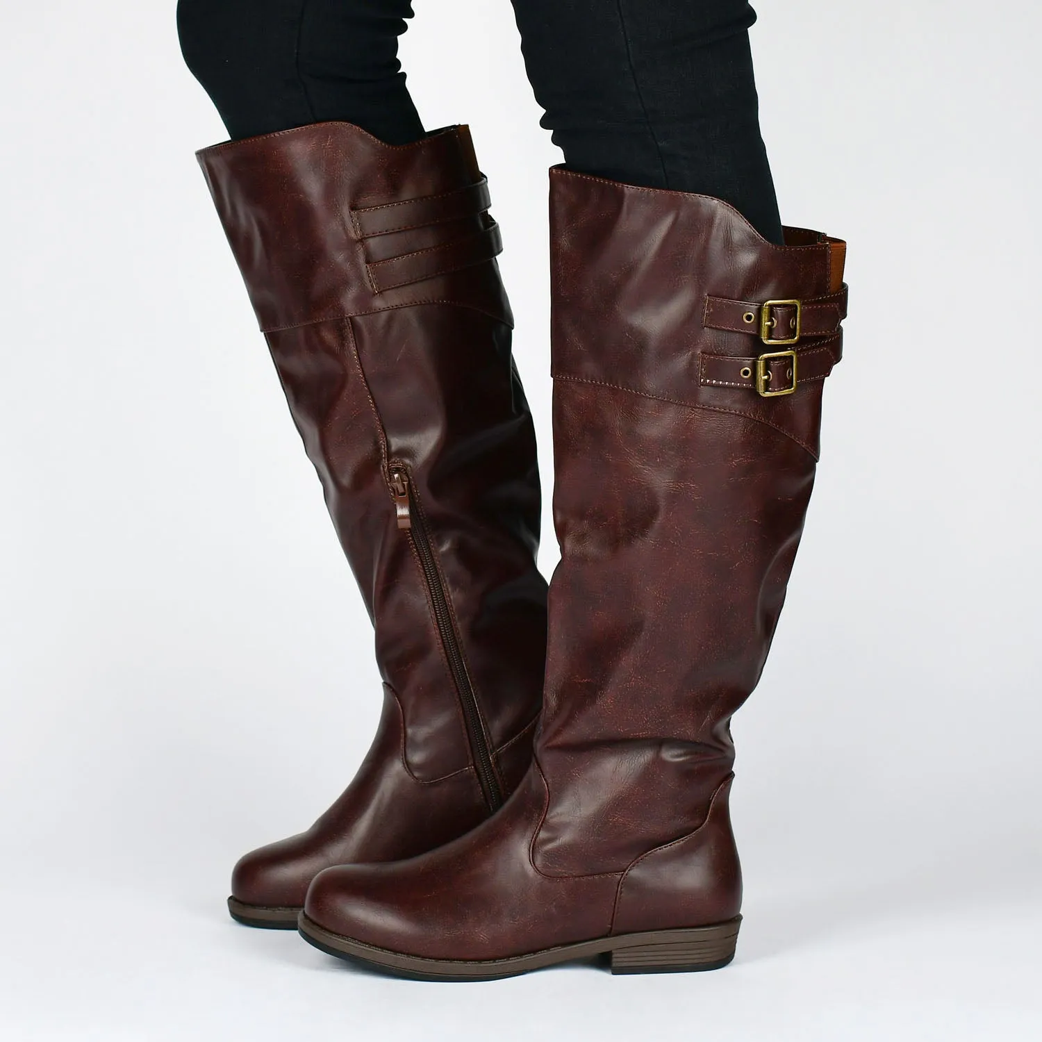 TORI RIDING BOOTS IN FAUX LEATHER night edge