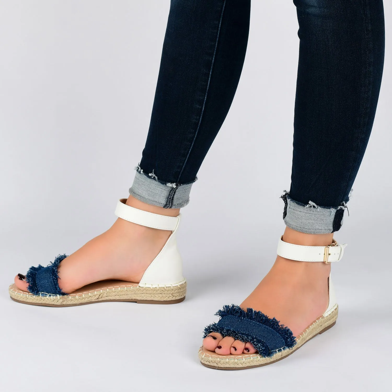 TRISTEEN ESPADRILLE SANDALS IN FABRIC light sole