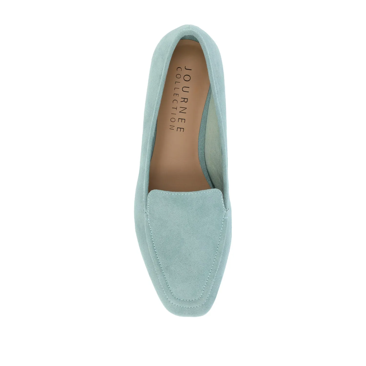 TULLIE SLIP-ON LOAFER FLATS IN FAUX SUEDE city look