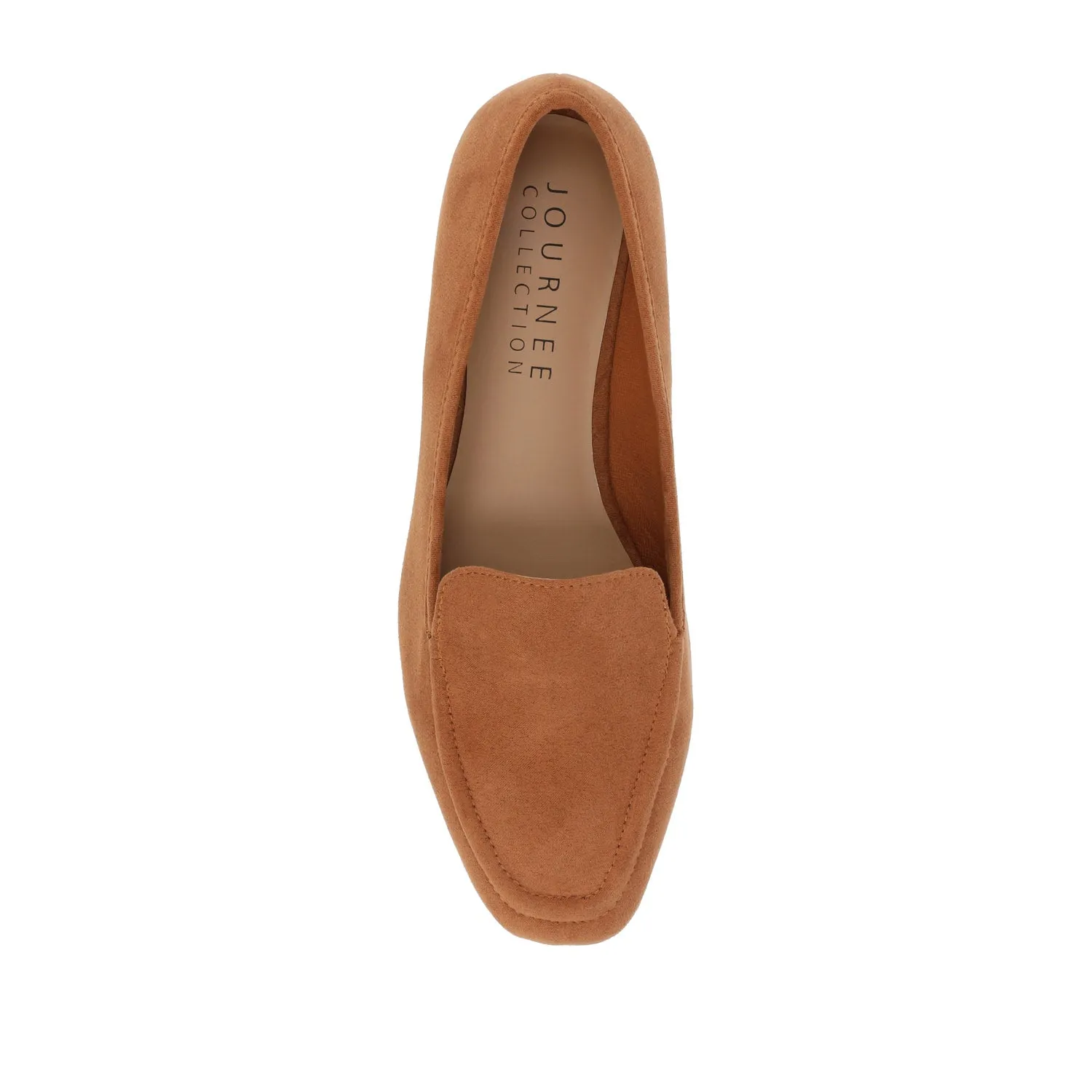 TULLIE SLIP-ON LOAFER FLATS IN FAUX SUEDE city look