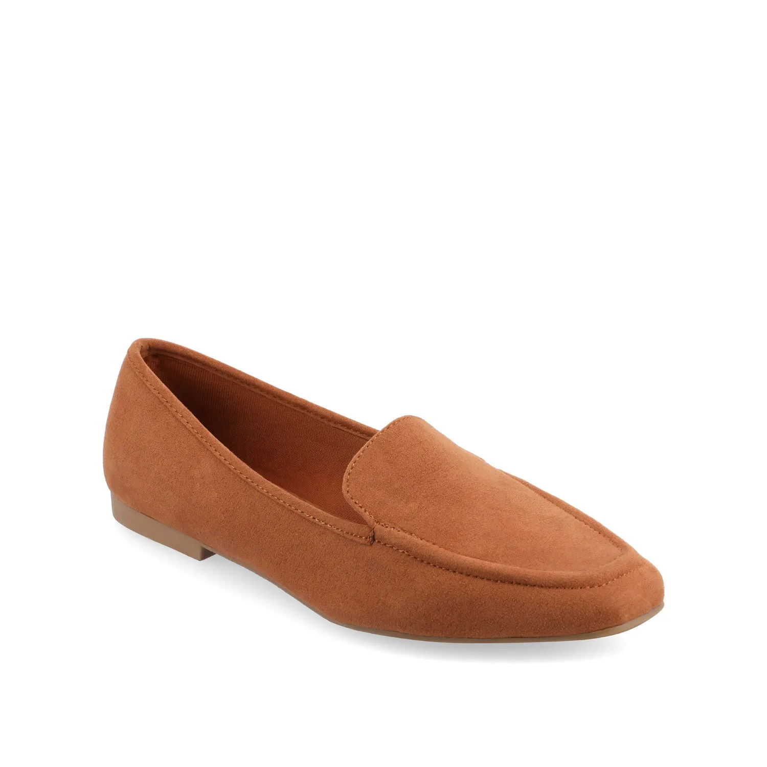 TULLIE SLIP-ON LOAFER FLATS IN FAUX SUEDE city look