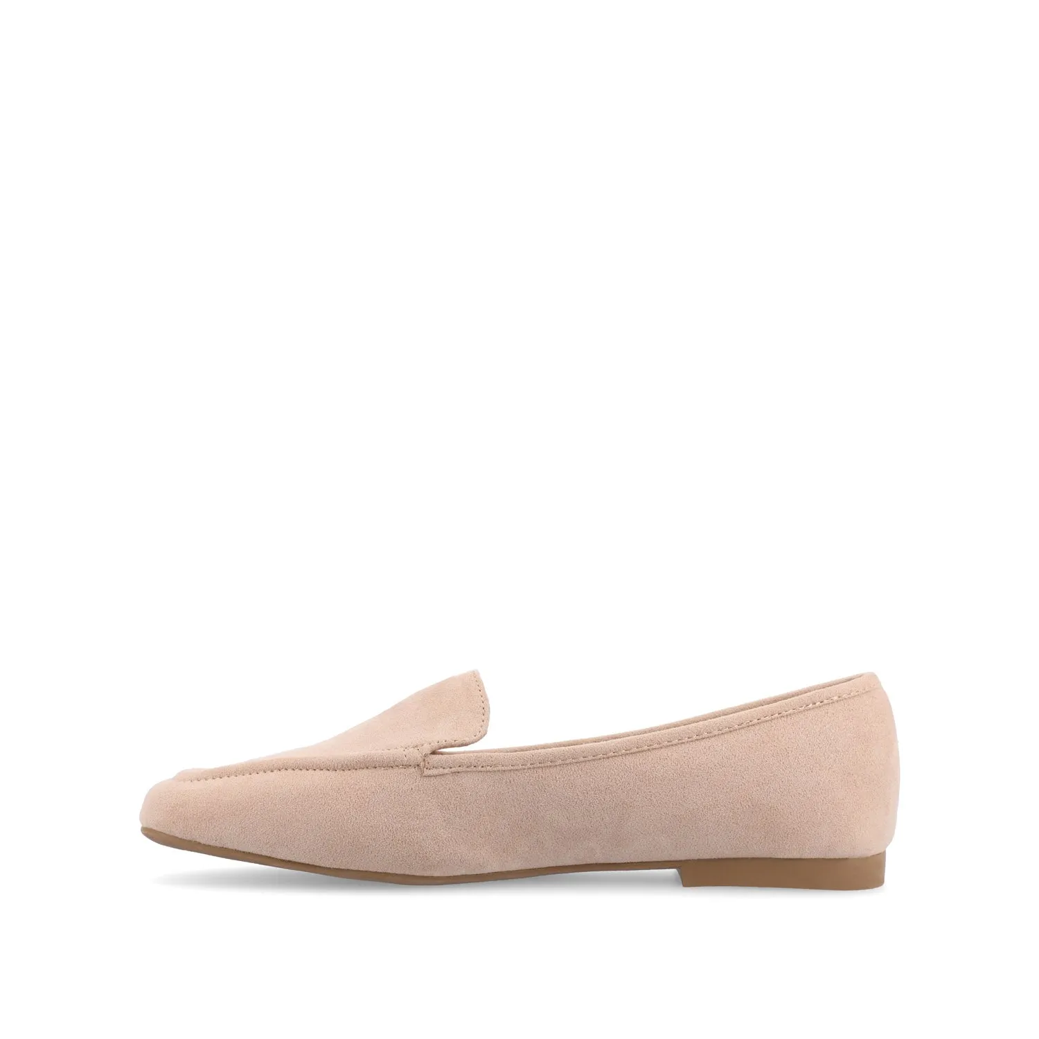 TULLIE SLIP-ON LOAFER FLATS IN FAUX SUEDE city look