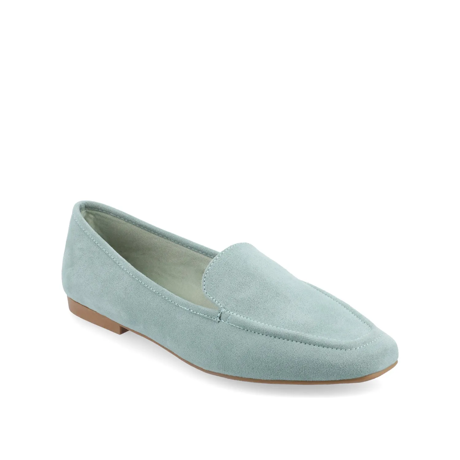 TULLIE SLIP-ON LOAFER FLATS IN FAUX SUEDE city look