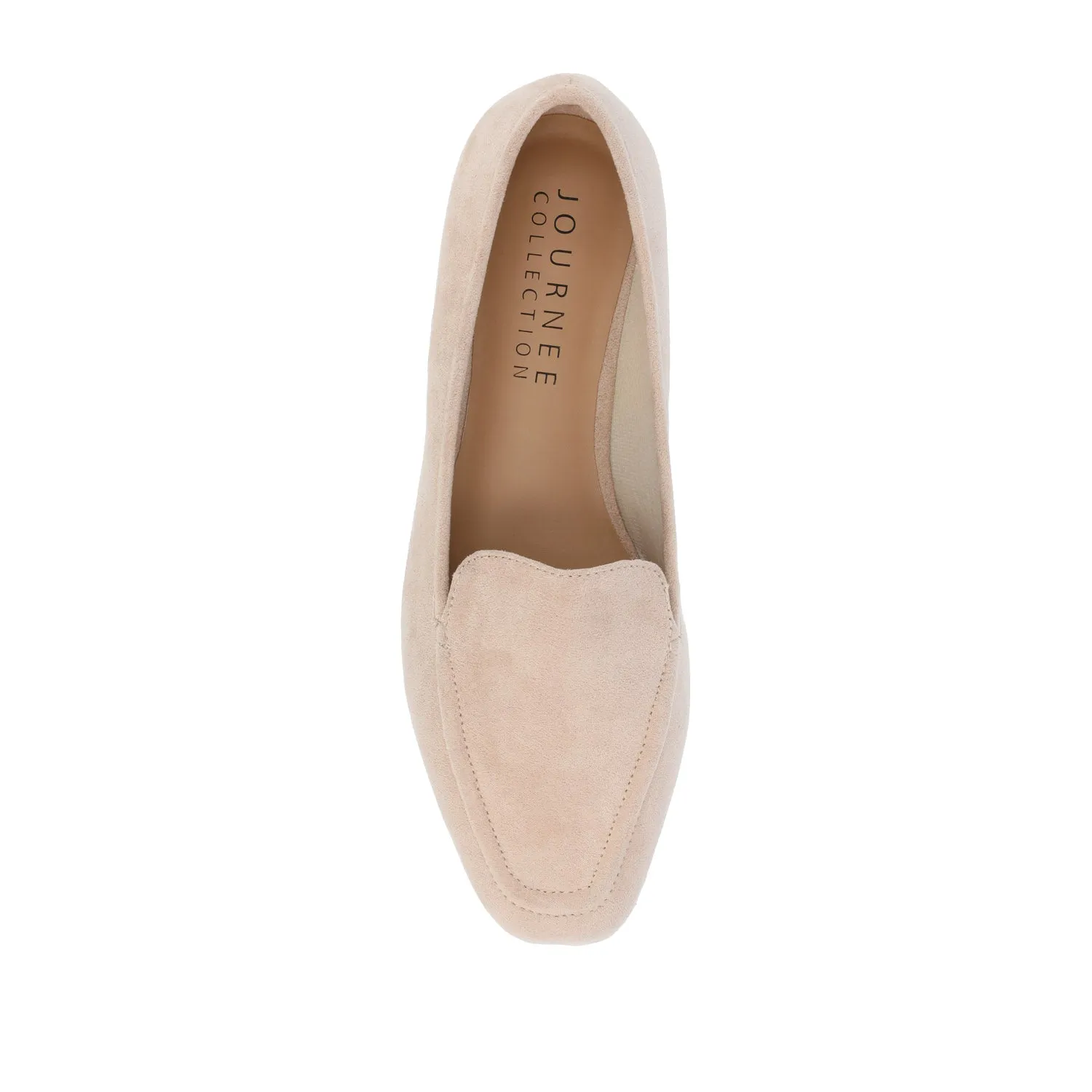 TULLIE SLIP-ON LOAFER FLATS IN FAUX SUEDE city look