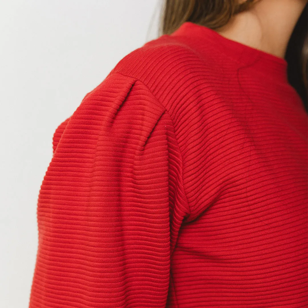 Utah Atlas Ribbed Sweater, Crimson stay home