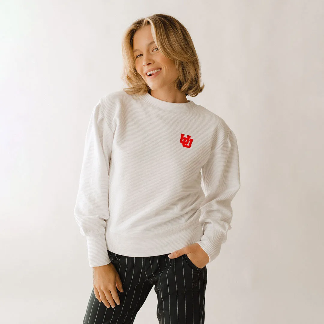 Utah Atlas Ribbed Sweater, White calm base