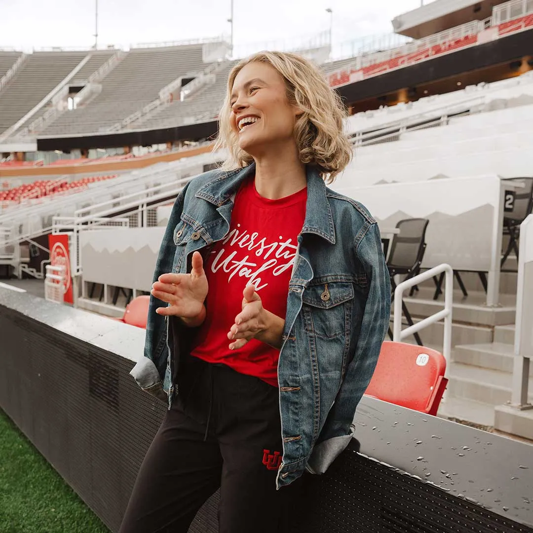 Utah Boyfriend Tee, Red University weekend chill