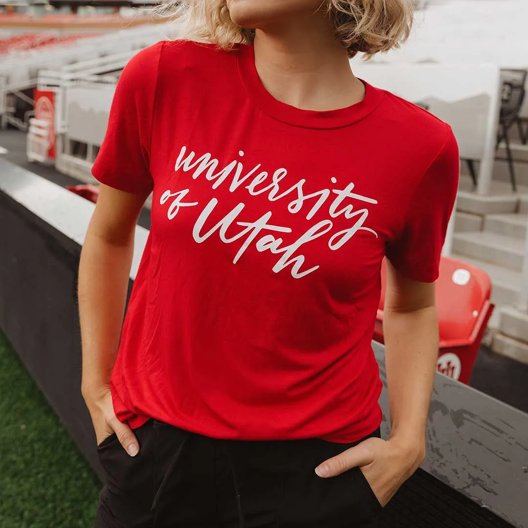 Utah Boyfriend Tee, Red University weekend chill