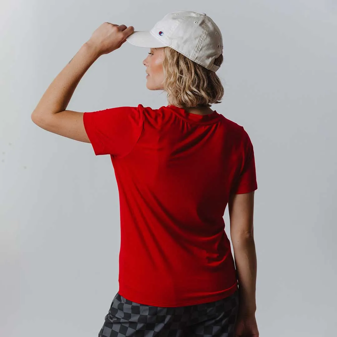 Utah Boyfriend Tee, Red Utah Football sunset fit
