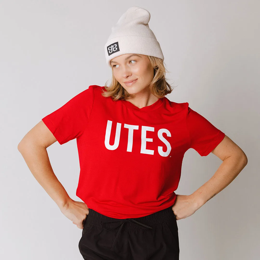 Utah Boyfriend Tee, Red Utes brunch fit