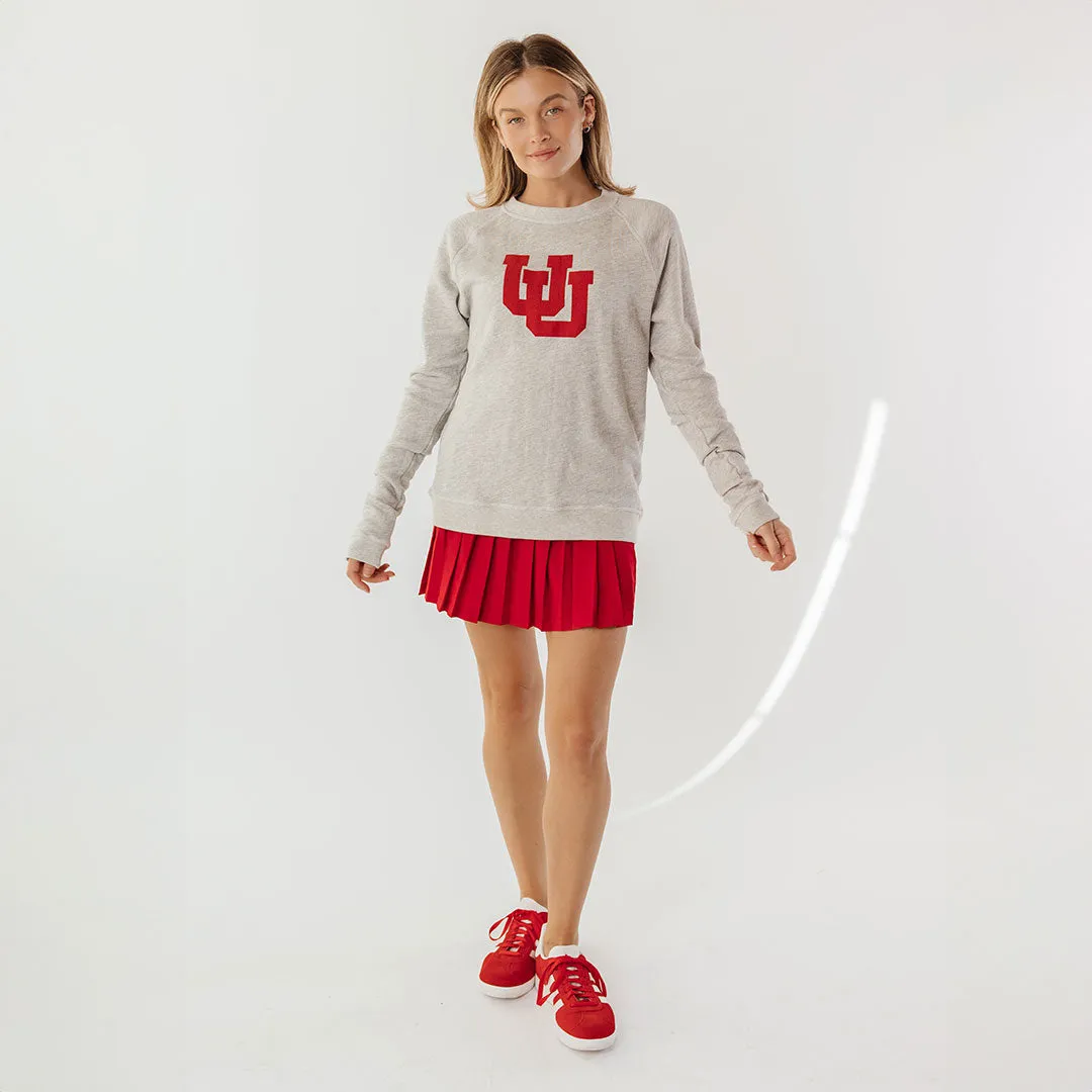 Utah Campus Crew, Heather Grey UU zip mode