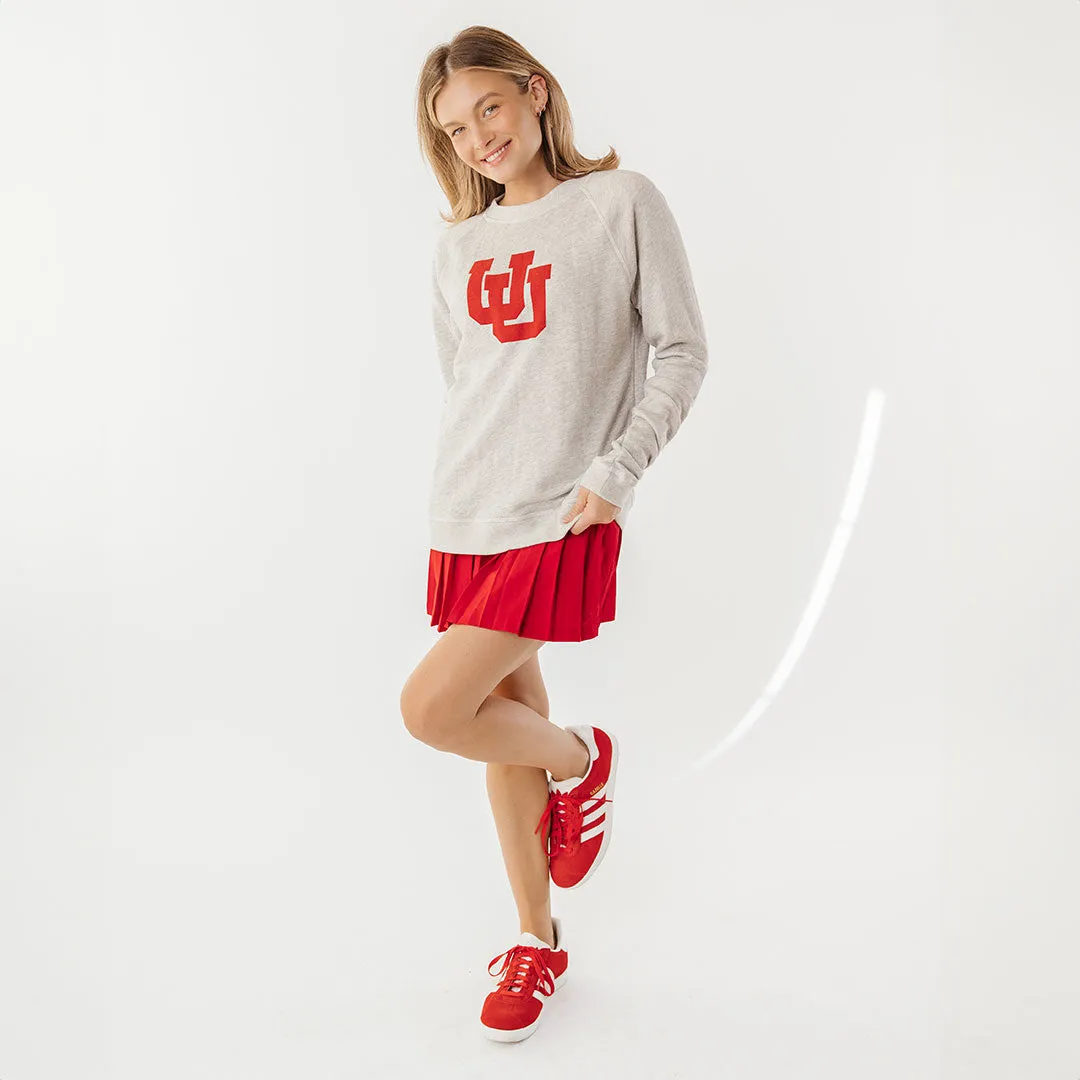Utah Campus Crew, Heather Grey UU zip mode