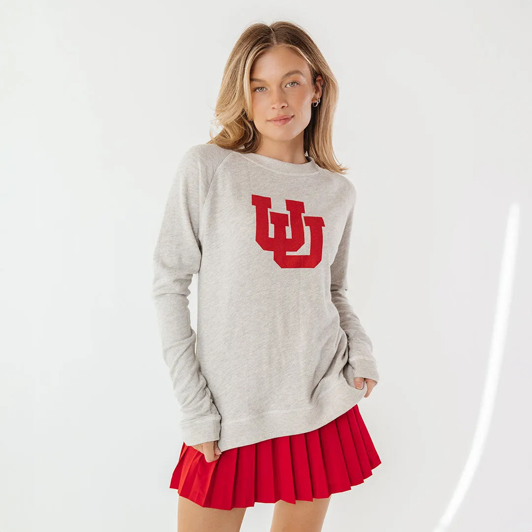 Utah Campus Crew, Heather Grey UU zip mode