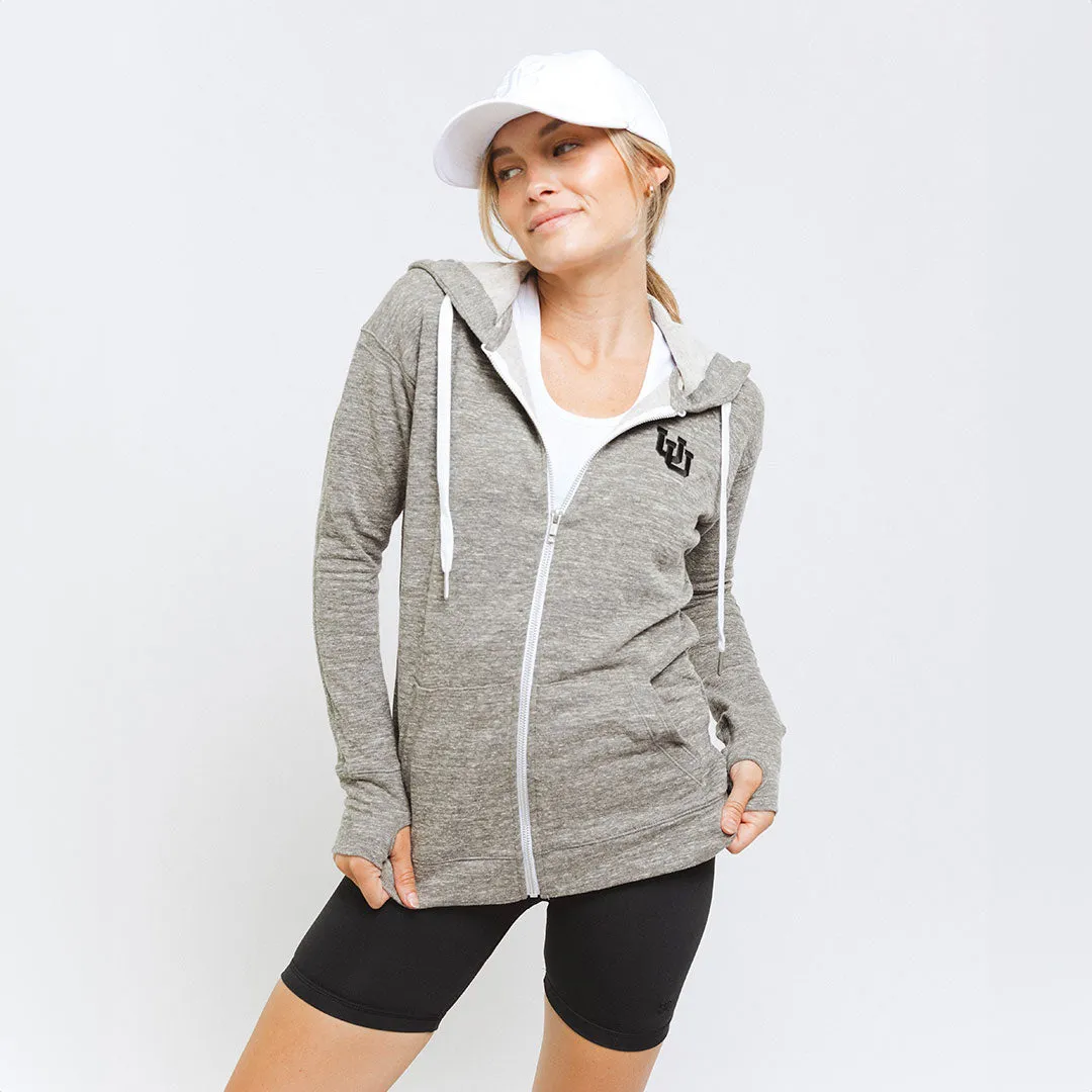 Utah Campus Zip-Up, Heather Grey soft touch