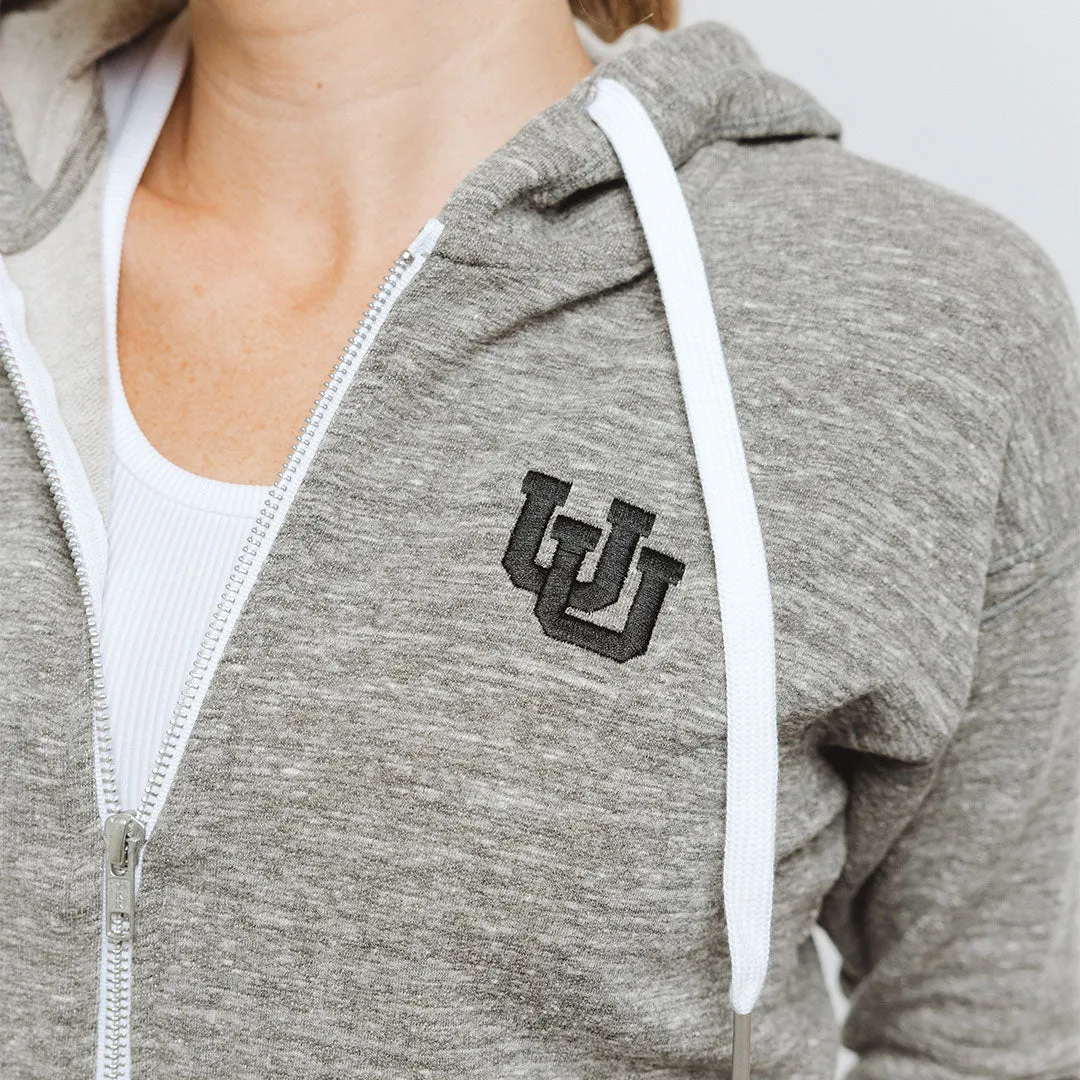 Utah Campus Zip-Up, Heather Grey soft touch