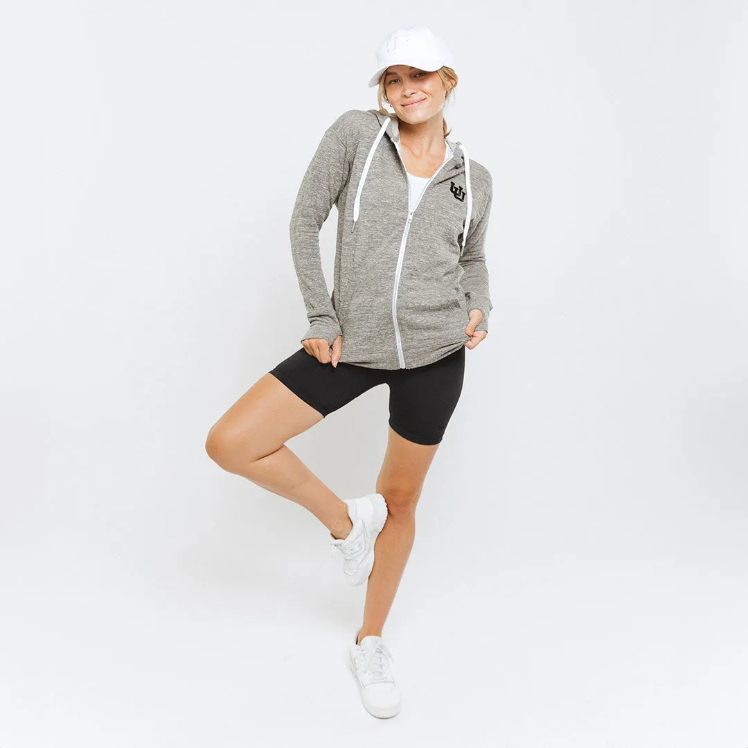 Utah Campus Zip-Up, Heather Grey soft touch
