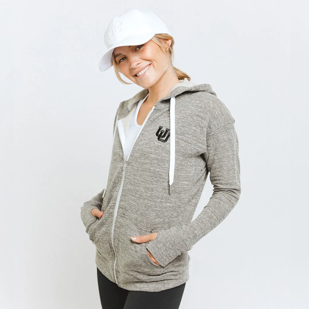 Utah Campus Zip-Up, Heather Grey soft touch