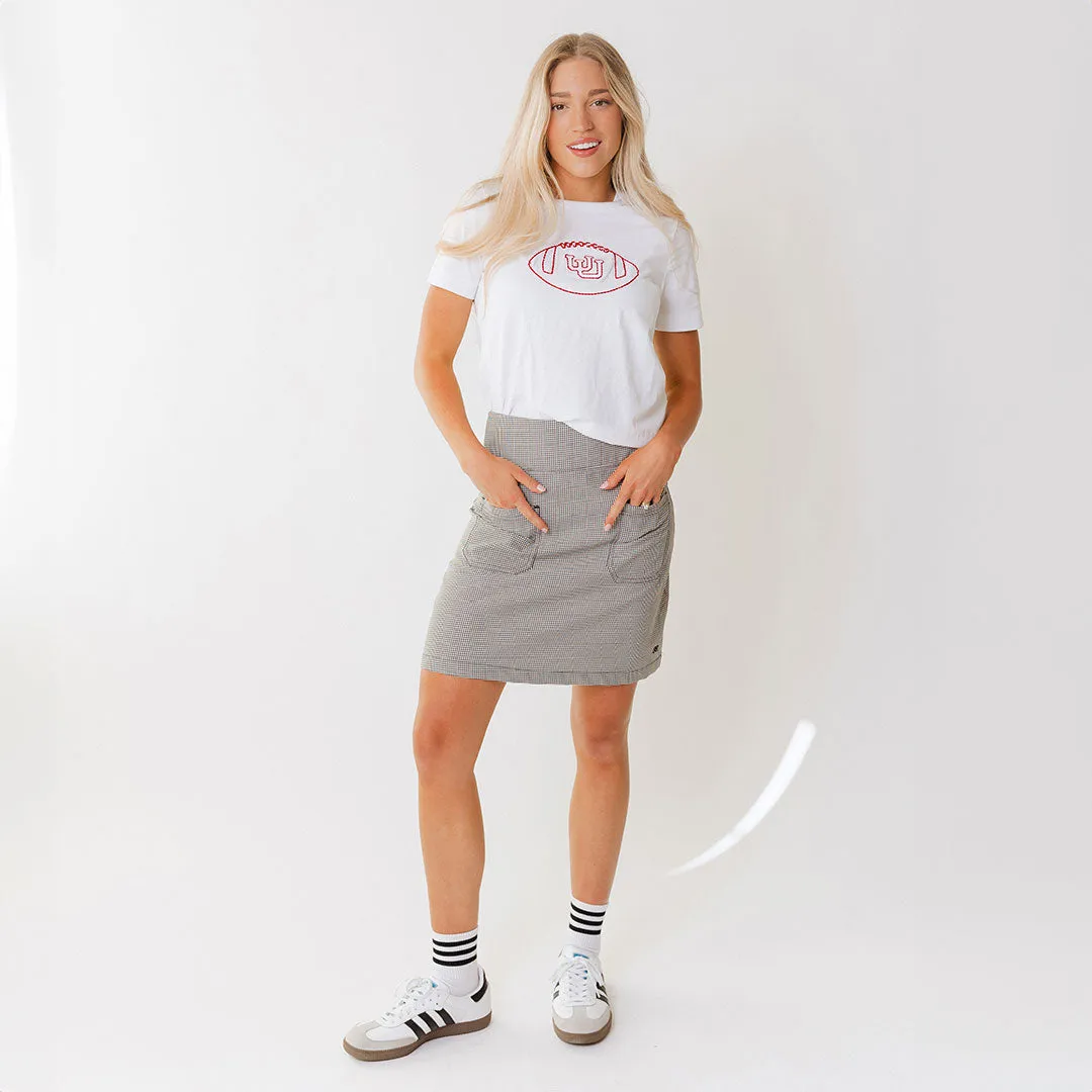 Utah Embroidered Boyfriend Tee, White Football weekend chill