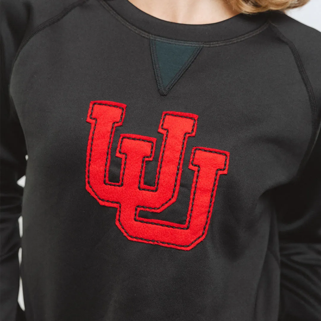 Utah Embroidered Neo Crew, Let's Go U Black relaxed core