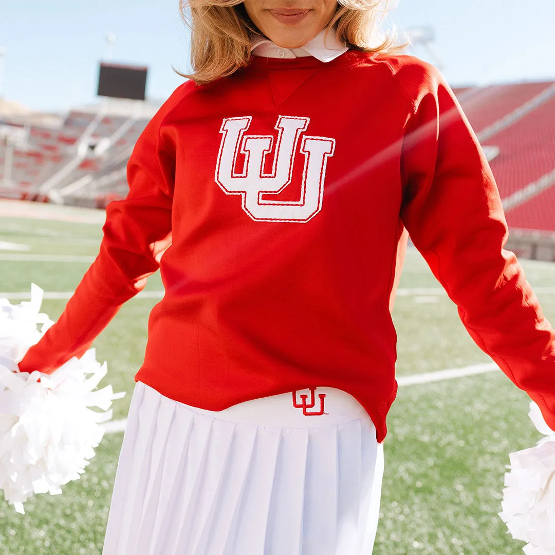 Utah Embroidered Neo Crew, Let's Go U Crimson fall tone