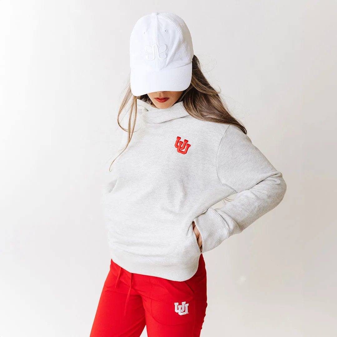 Utah Embroidered Tailgate Hoodie, Heather Grey UU laid back