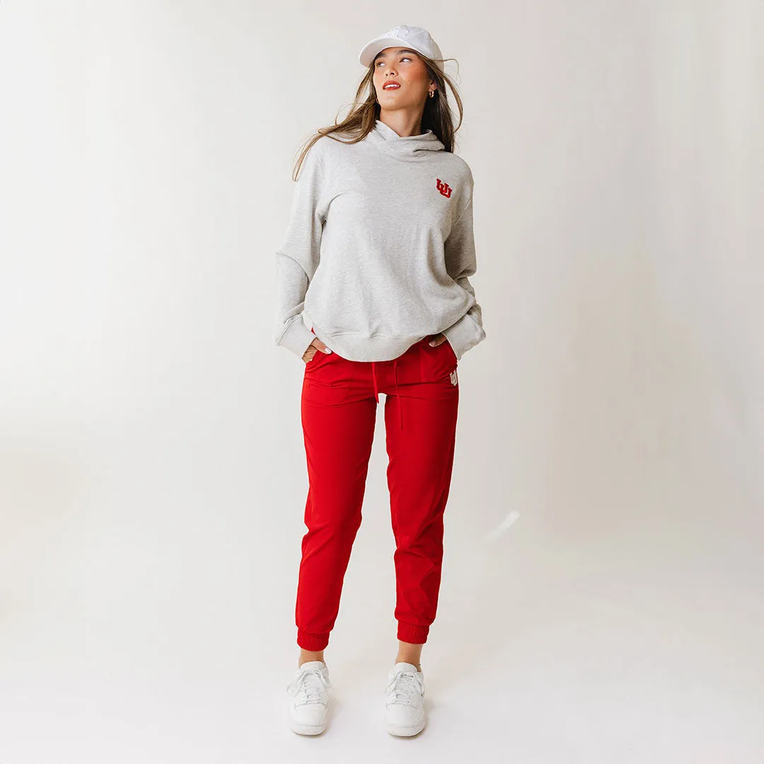 Utah Embroidered Tailgate Hoodie, Heather Grey UU laid back