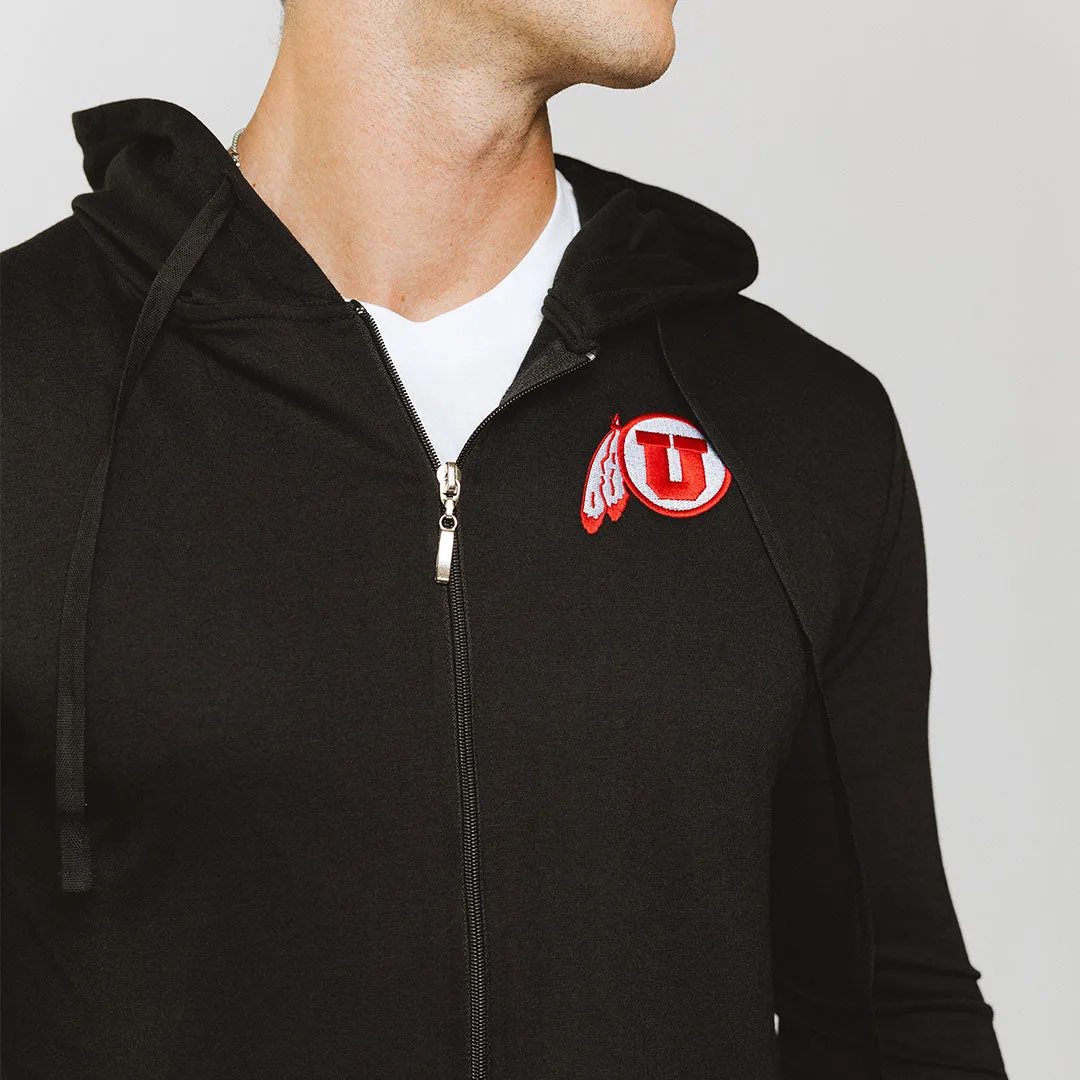 Utah Men's Campus Zip-Up, Black quick throw