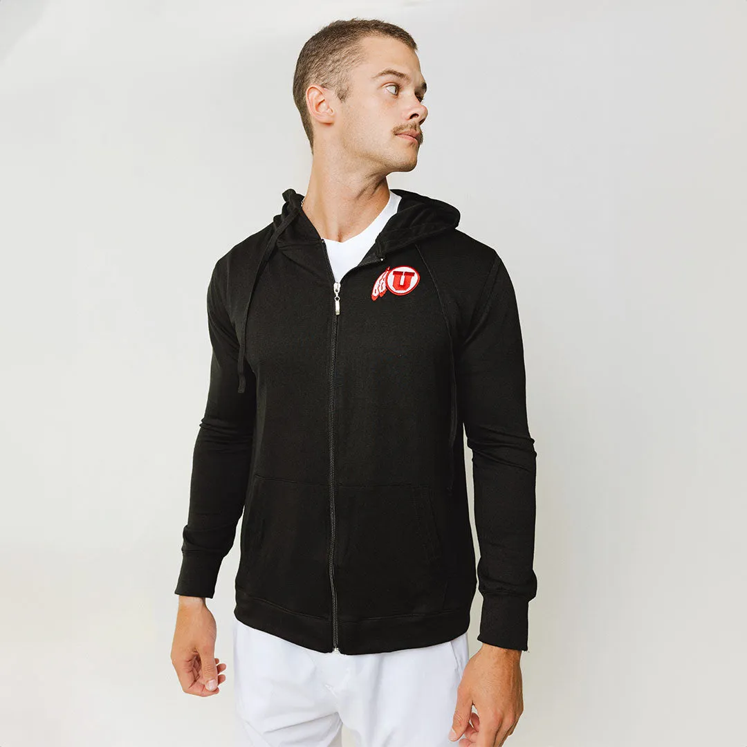 Utah Men's Campus Zip-Up, Black quick throw