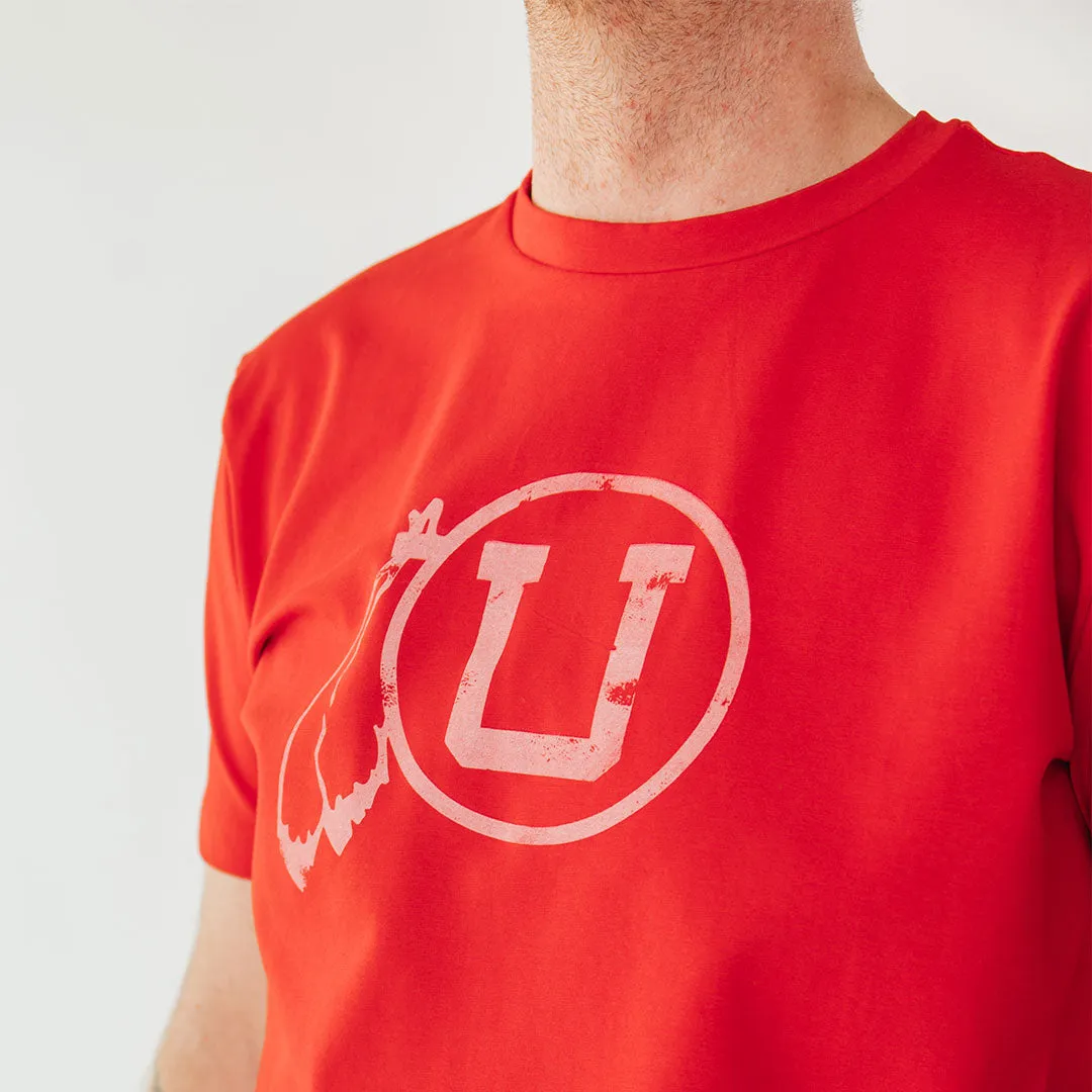 Utah Men's Classic Tee, Crimson Feather wide pant