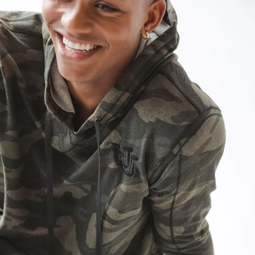 Utah Men's Hoodie, Green Camo dusk look