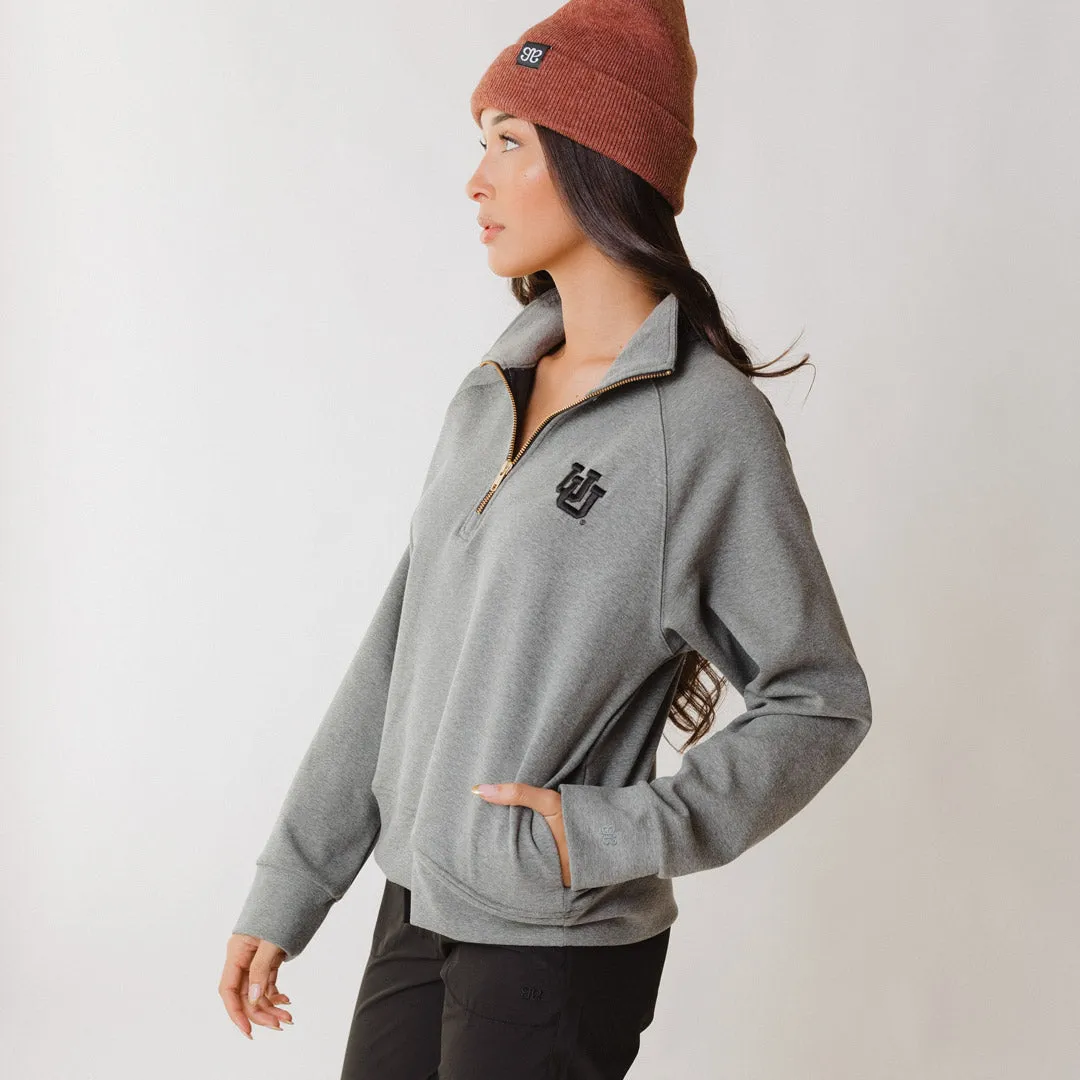 Utah Oxford Zip-Up, Grey skin hug