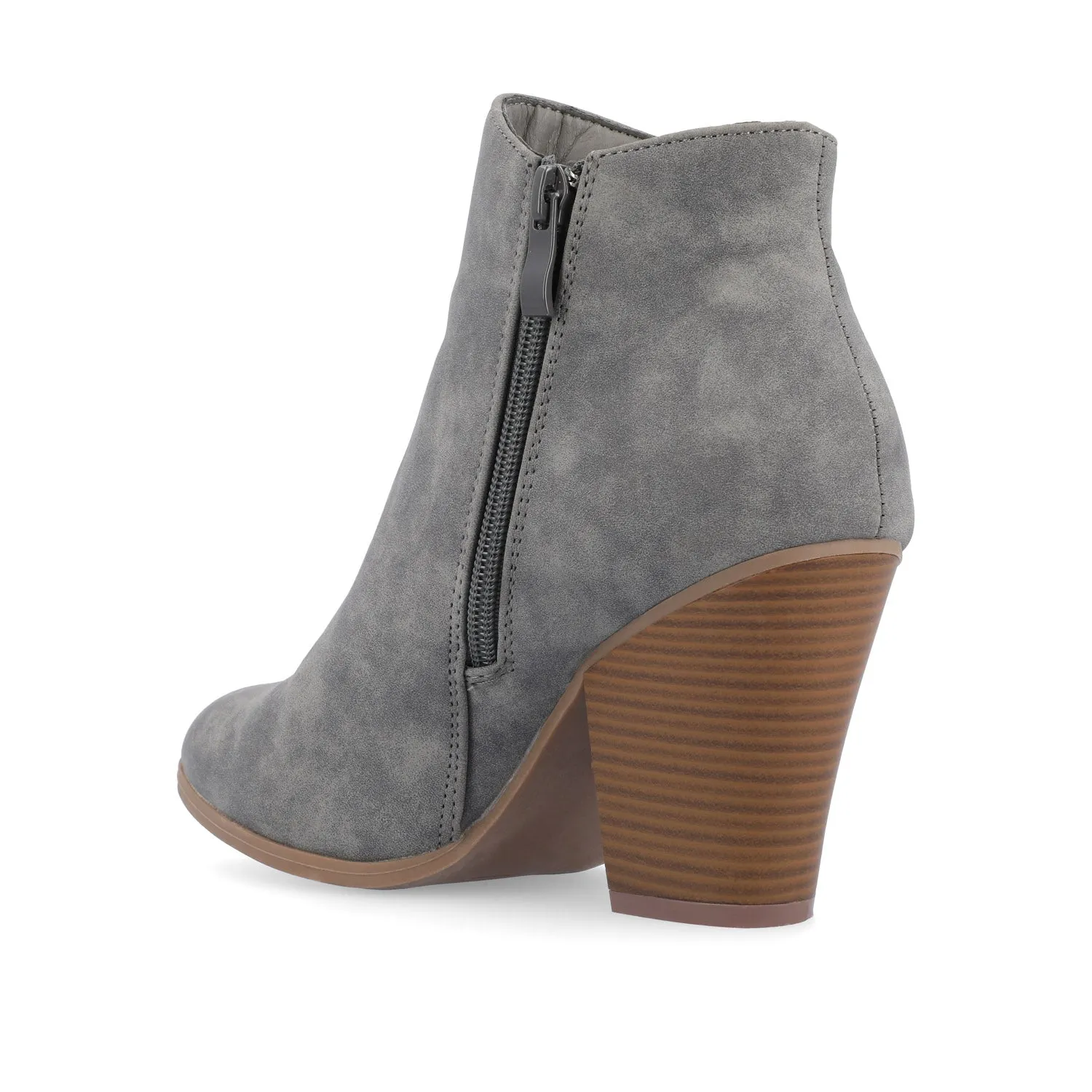 VALLY ZIP-UP BOOTIES IN FAUX LEATHER ride easy