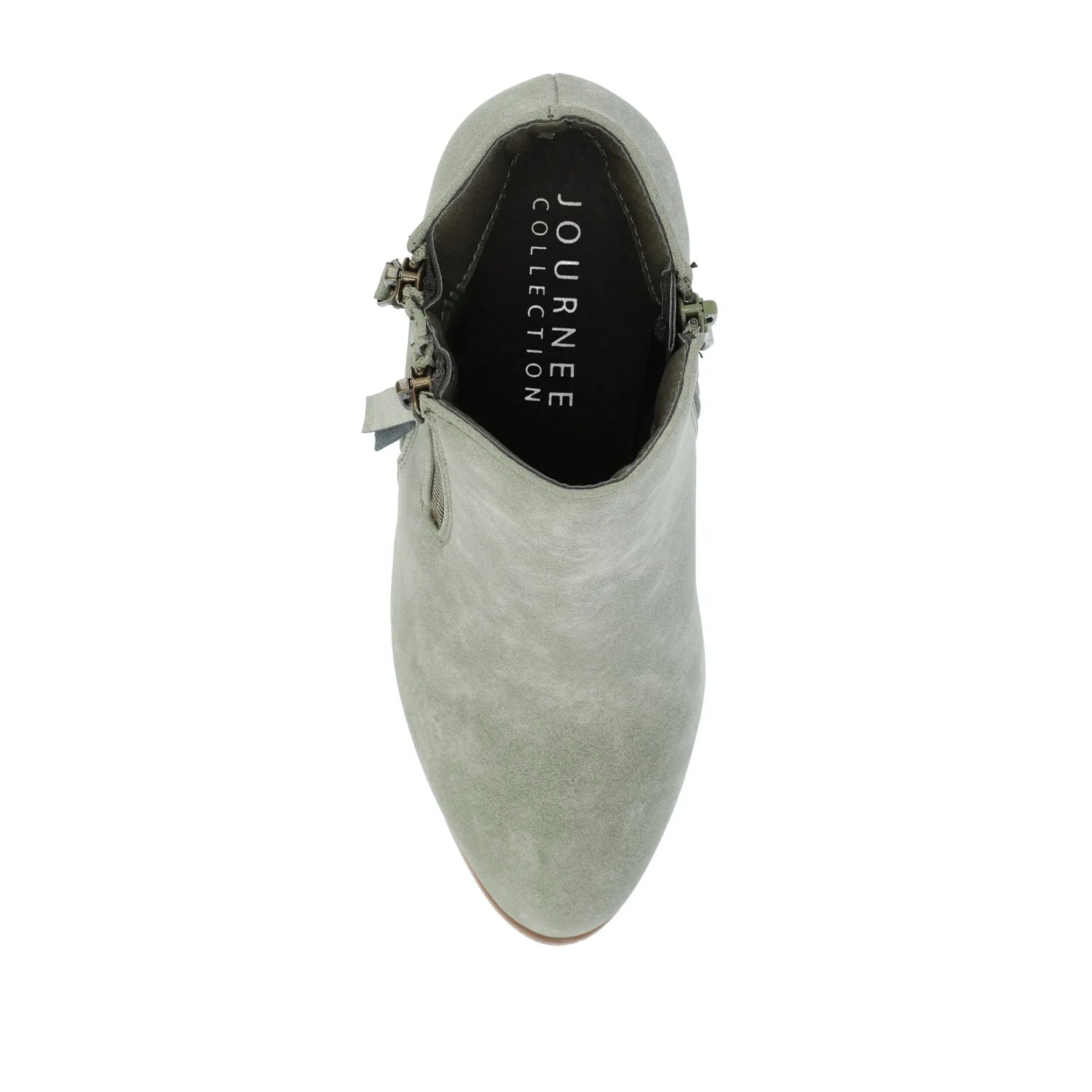 VALLY ZIP-UP BOOTIES IN FAUX LEATHER ride easy