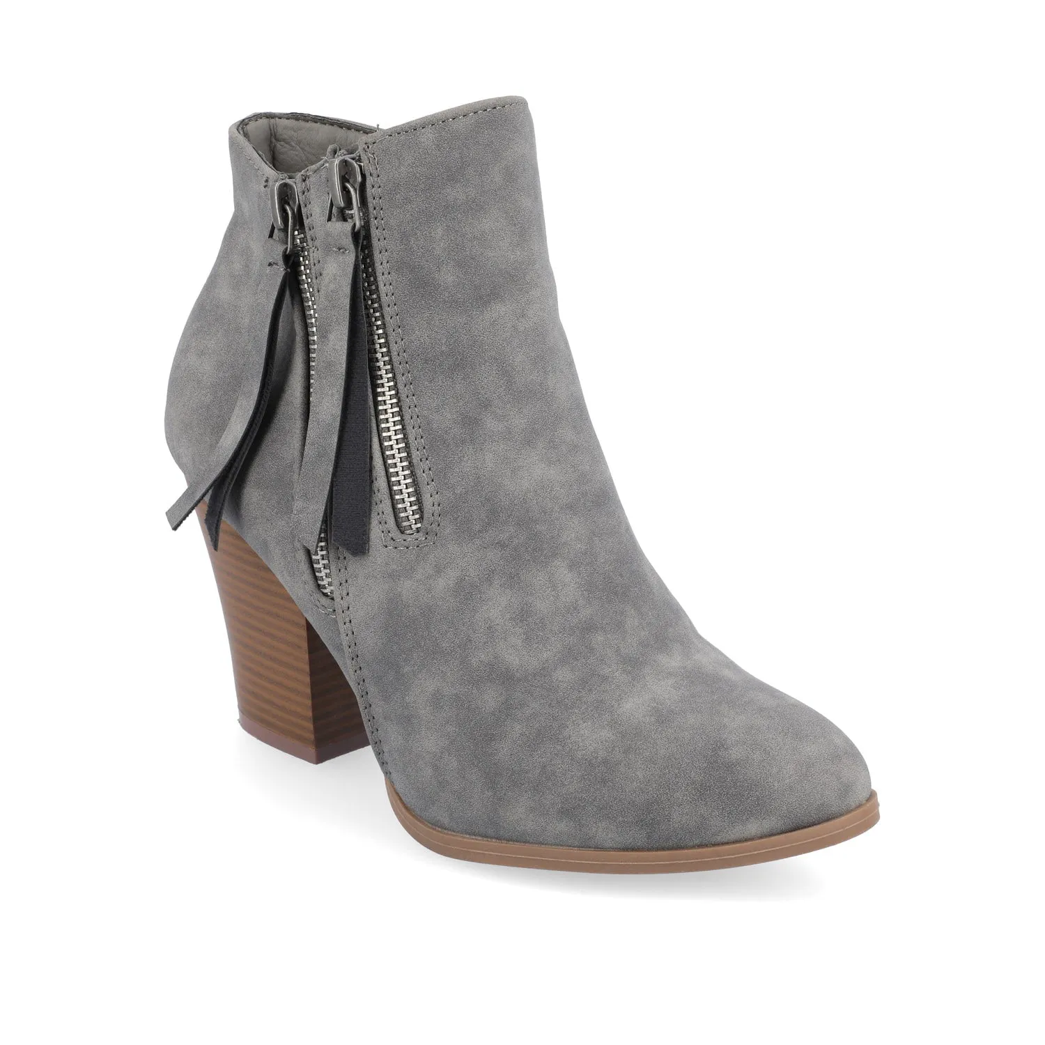 VALLY ZIP-UP BOOTIES IN FAUX LEATHER ride easy