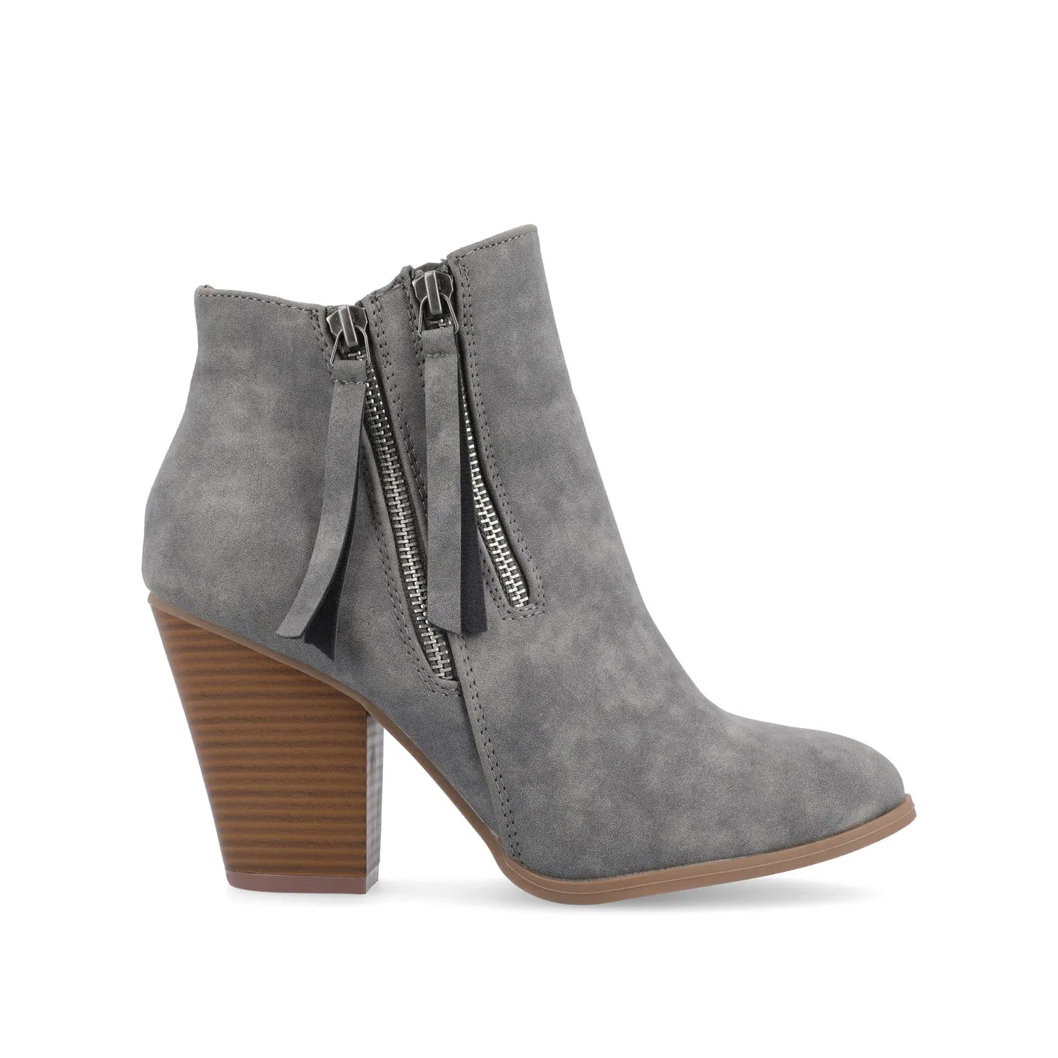 VALLY ZIP-UP BOOTIES IN FAUX LEATHER ride easy