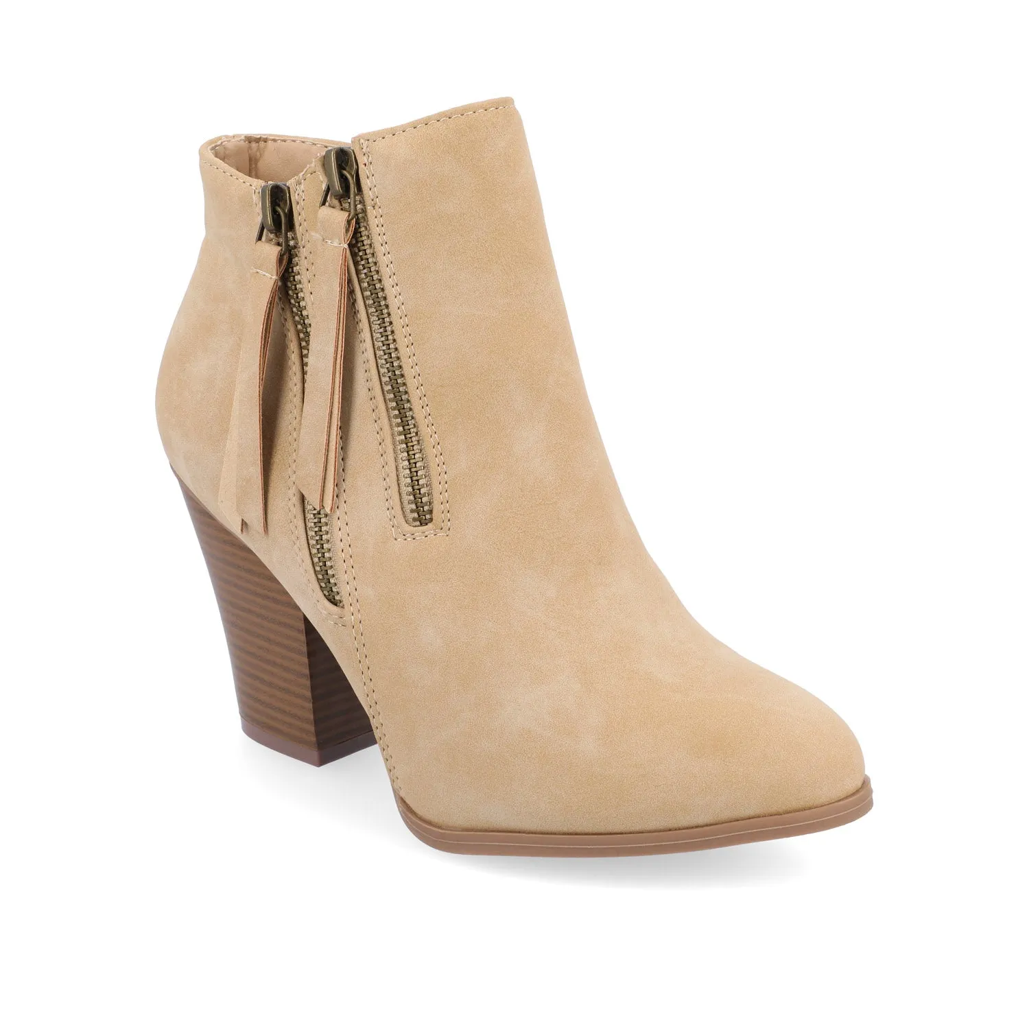 VALLY ZIP-UP BOOTIES IN FAUX LEATHER ride easy